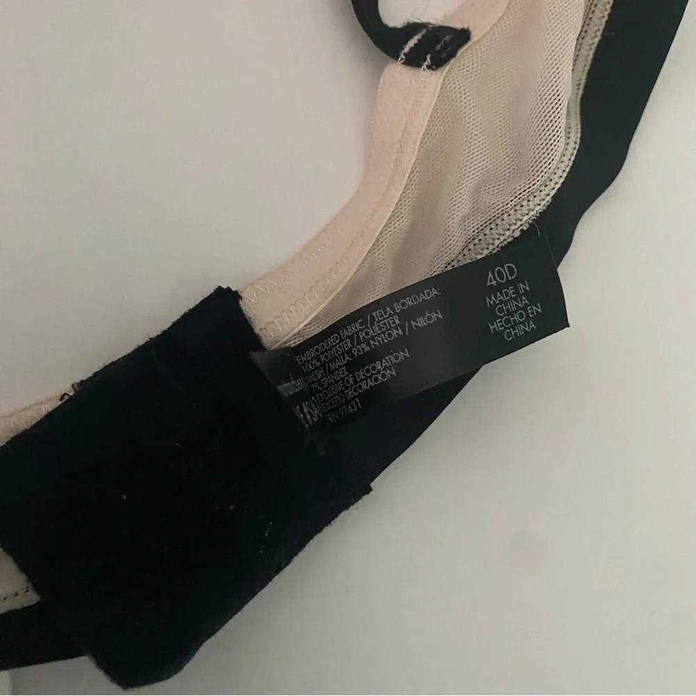 Smart & Sexy Pink and Black Lacy Flirty Full Coverage Underwire Bra Size 40D